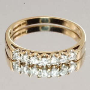 9ct Gold Diamond Eternity Stacking Ring UK Size L1/2 Pre Owned