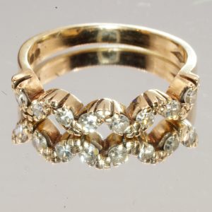 9ct Yellow Gold Diamond Half Eternity Ring UK Size M Pre Owned