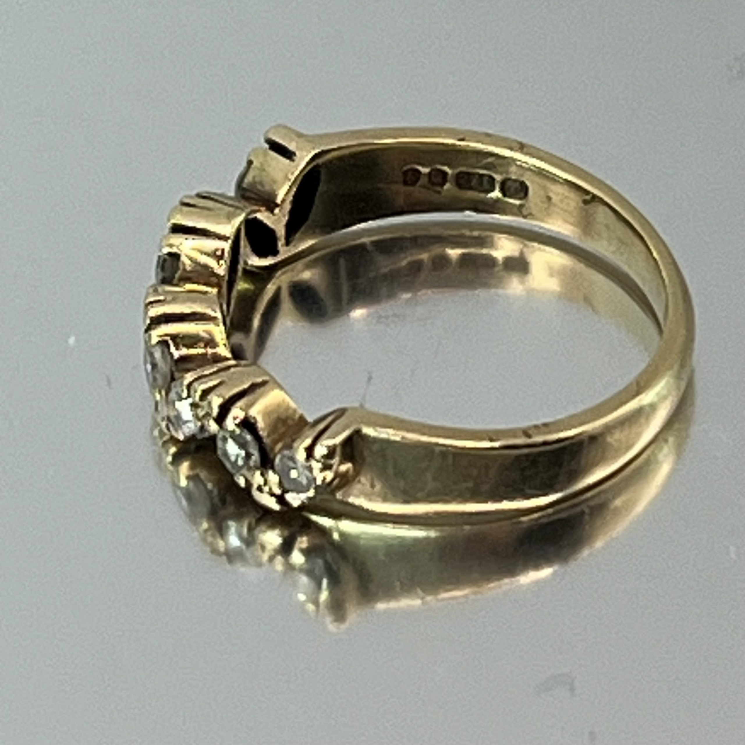 9ct Yellow Gold Diamond Half Eternity Ring UK Size M Pre Owned - Image 2