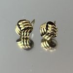 9ct Gold Knot Style Stud Earrings For Pierced Ears Pre Owned