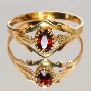 9ct Yellow Real Gold Dress Ring Hallmark UK Size Q Pre Owned