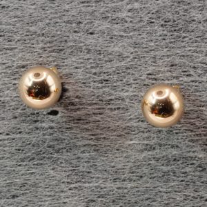 9ct Real Yellow Gold Ball Stud Earrings Pierced Ears Pre Owned