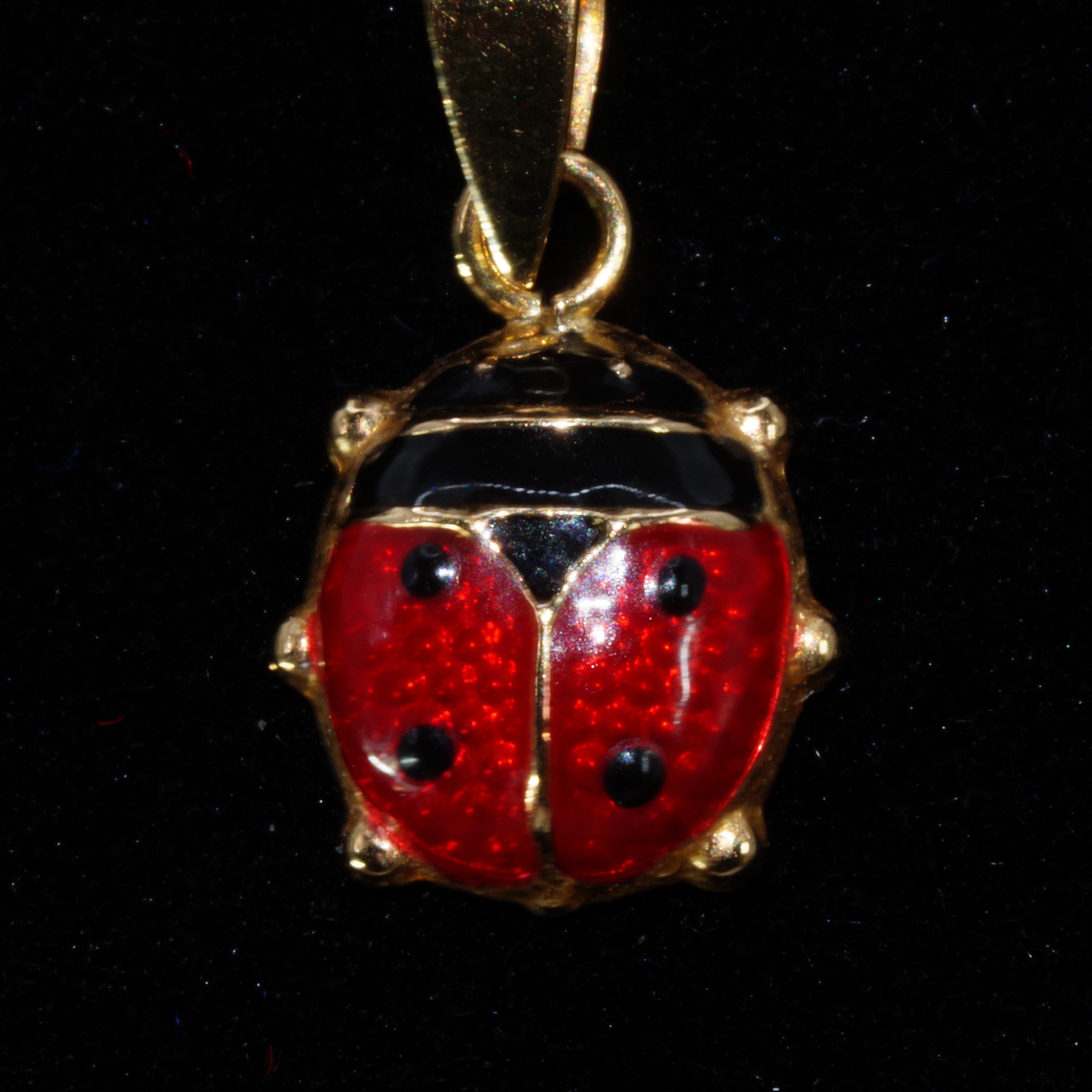 9ct Yellow Gold 18 Inch Light Chain Lady Bug Pendant Pre Owned - Image 5