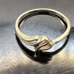 Gold Ring 9ct Yellow Gold Crossover Ring Hallmark UK Size P