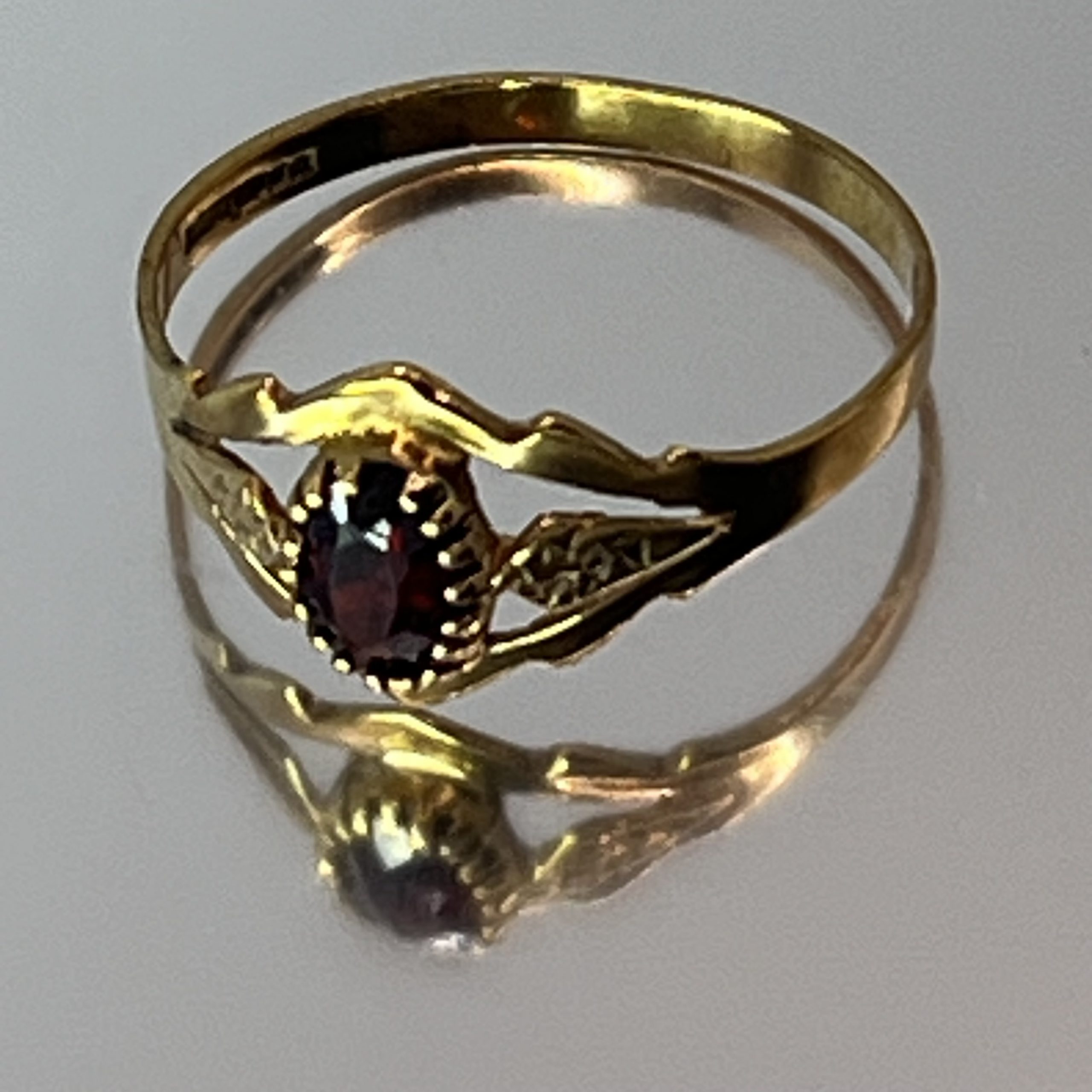 9ct Yellow Real Gold Dress Ring Hallmark UK Size Q Pre Owned