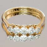 18ct Yellow Gold Diamond 5 Stone Ring UK Size N Pre Owned