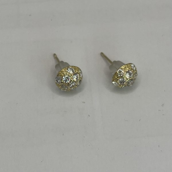 9ct Real Gold Stud Earrings For Pierced Ears Pre Owned - Image 5
