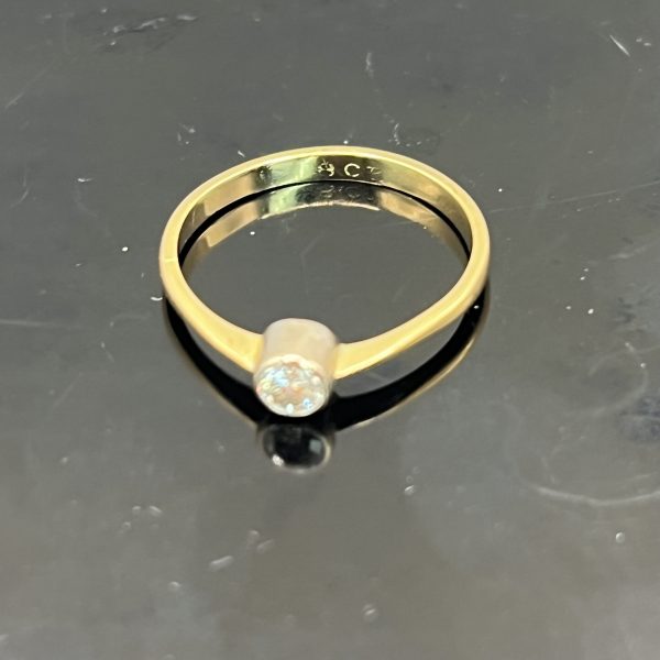 18ct Gold Old European Cut Diamond Solitaire Ring UK Size M1/2 Pre Owned - Image 4