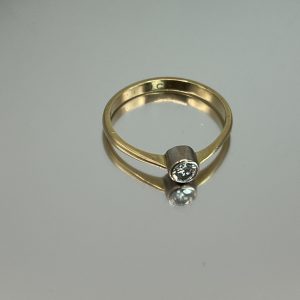 18ct Gold Old European Cut Diamond Solitaire Ring UK Size M1/2 Pre Owned