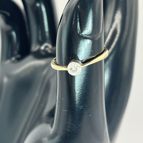 18ct Gold Old European Cut Diamond Solitaire Ring UK Size M1/2 Pre Owned - Image 5