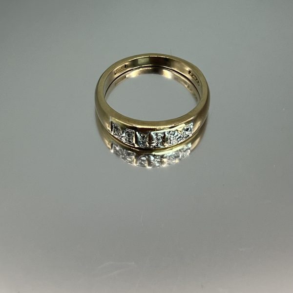 9ct Yellow Gold Diamond MUM Ring UK Size N1/2 Pre Owned - Image 4