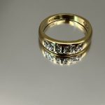Solid 9ct Yellow Gold Diamond MUM Ring UK Size N1/2 Pre Owned