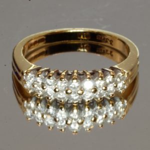 18ct Gold Diamond Half Eternity Ring UK Size L1/2 Pre Owned