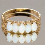 9ct Yellow Gold 5 Stone Opal Ring UK Size M1/2 Pre Owned