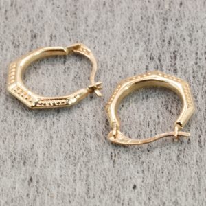 9ct Gold Hallmark Small Hoop Earrings Pierced Ears Pre Owned