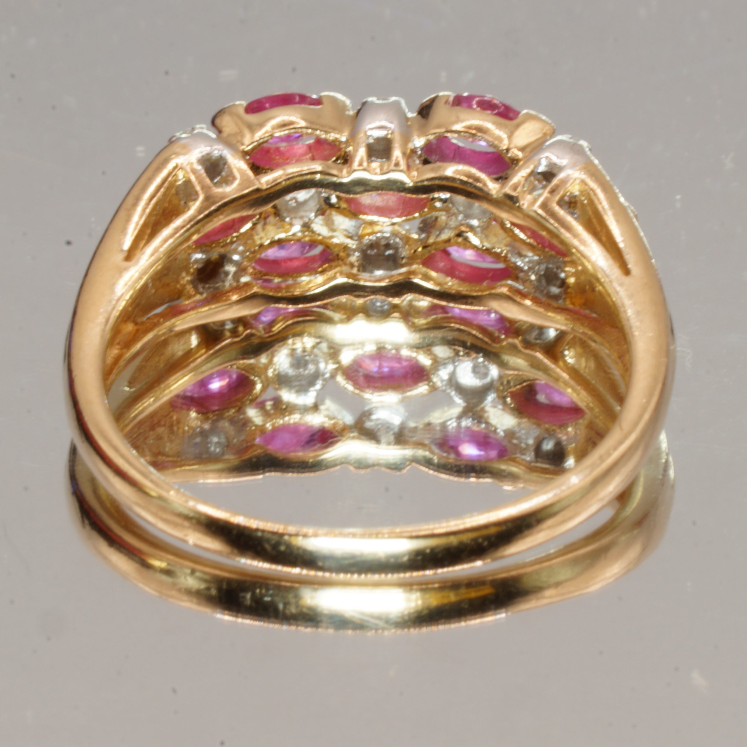 9ct Gold Pink Ruby & Diamond Ring UK Size M1/2 Pre Owned - Image 4