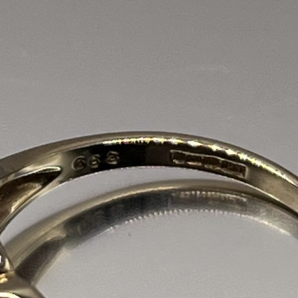 9ct Yellow Gold Pearl Ring Hallmark UK Size N1/2 Pre Owned - Image 3