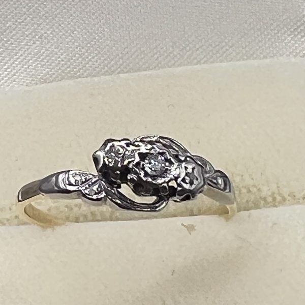 18ct Gold Diamond Trilogy Crossover Ring UK Size M1/2 Pre Owned - Image 6