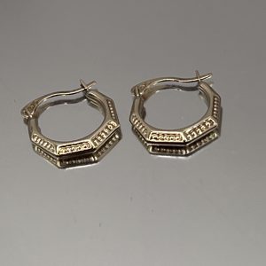 9ct Gold Hallmark Small Hoop Earrings Pierced Ears Pre Owned