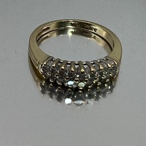 18ct Gold Diamond Half Eternity Ring UK Size L1/2 Pre Owned