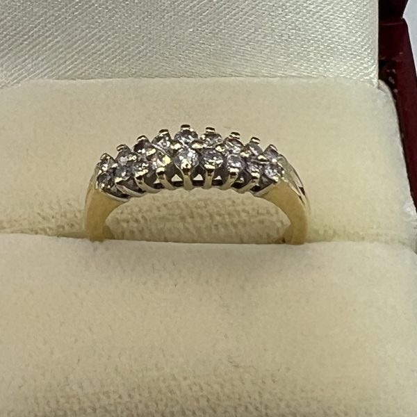 18ct Gold Diamond Half Eternity Ring UK Size L1/2 Pre Owned - Image 3