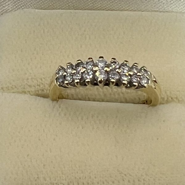 18ct Gold Diamond Half Eternity Ring UK Size L1/2 Pre Owned - Image 4