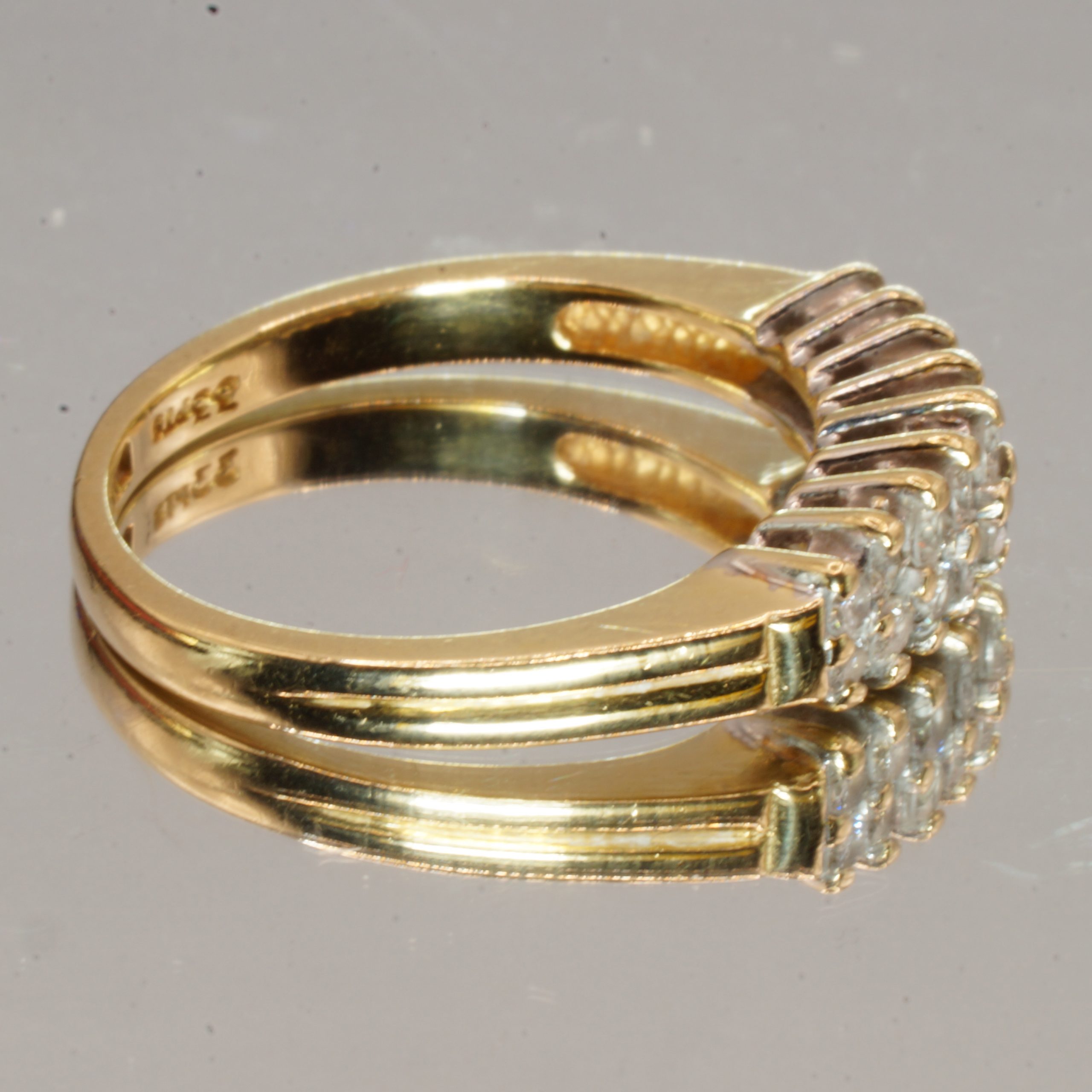 18ct Gold Diamond Half Eternity Ring UK Size L1/2 Pre Owned - Image 3