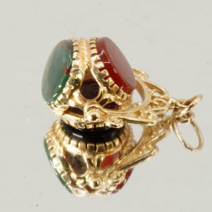 9ct Gold Classic Small Swivel Pendant Three Stone Pre Owned