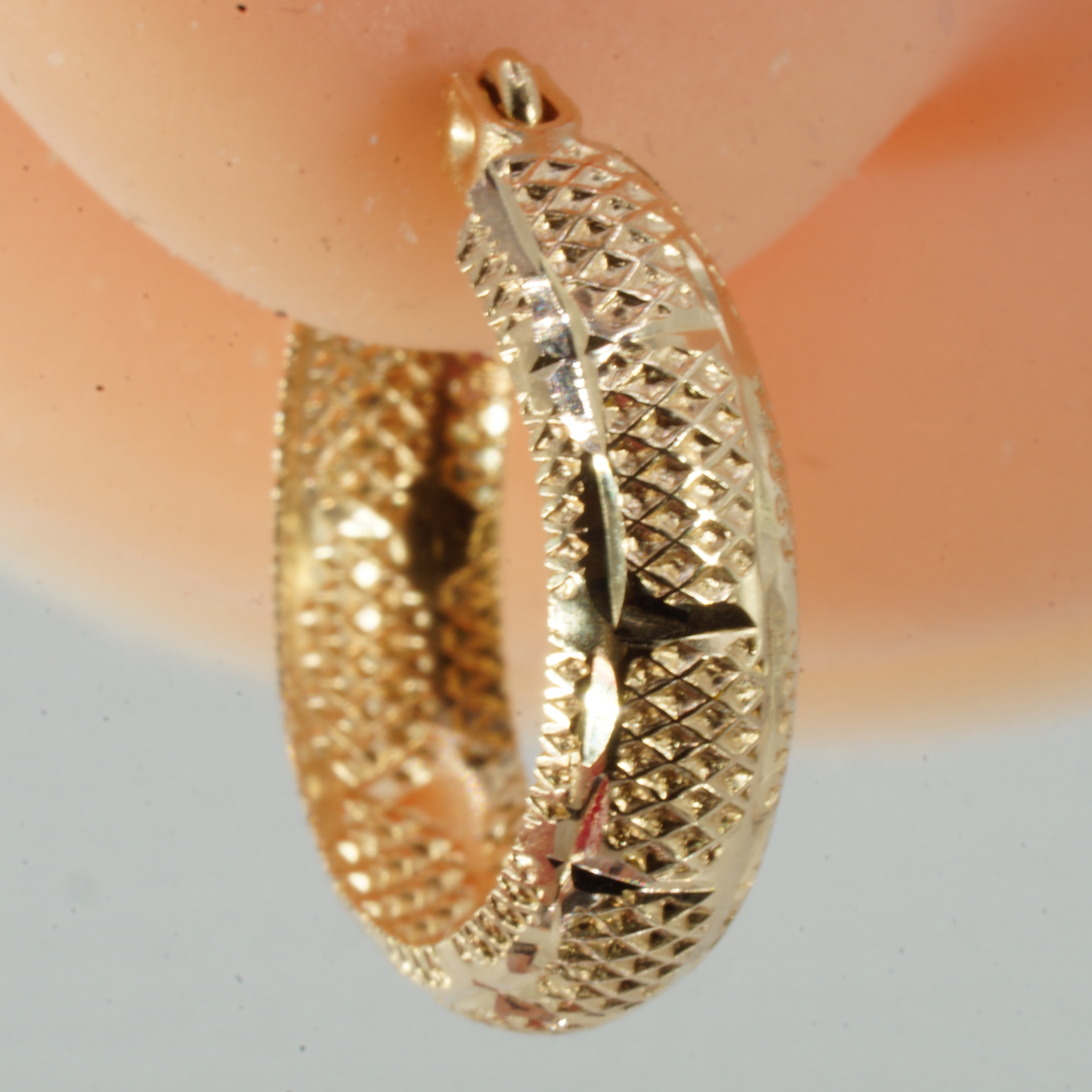 14ct Yellow Gold Hoop Earrings Pierced Ears Hallmark Pre Owned - Image 6