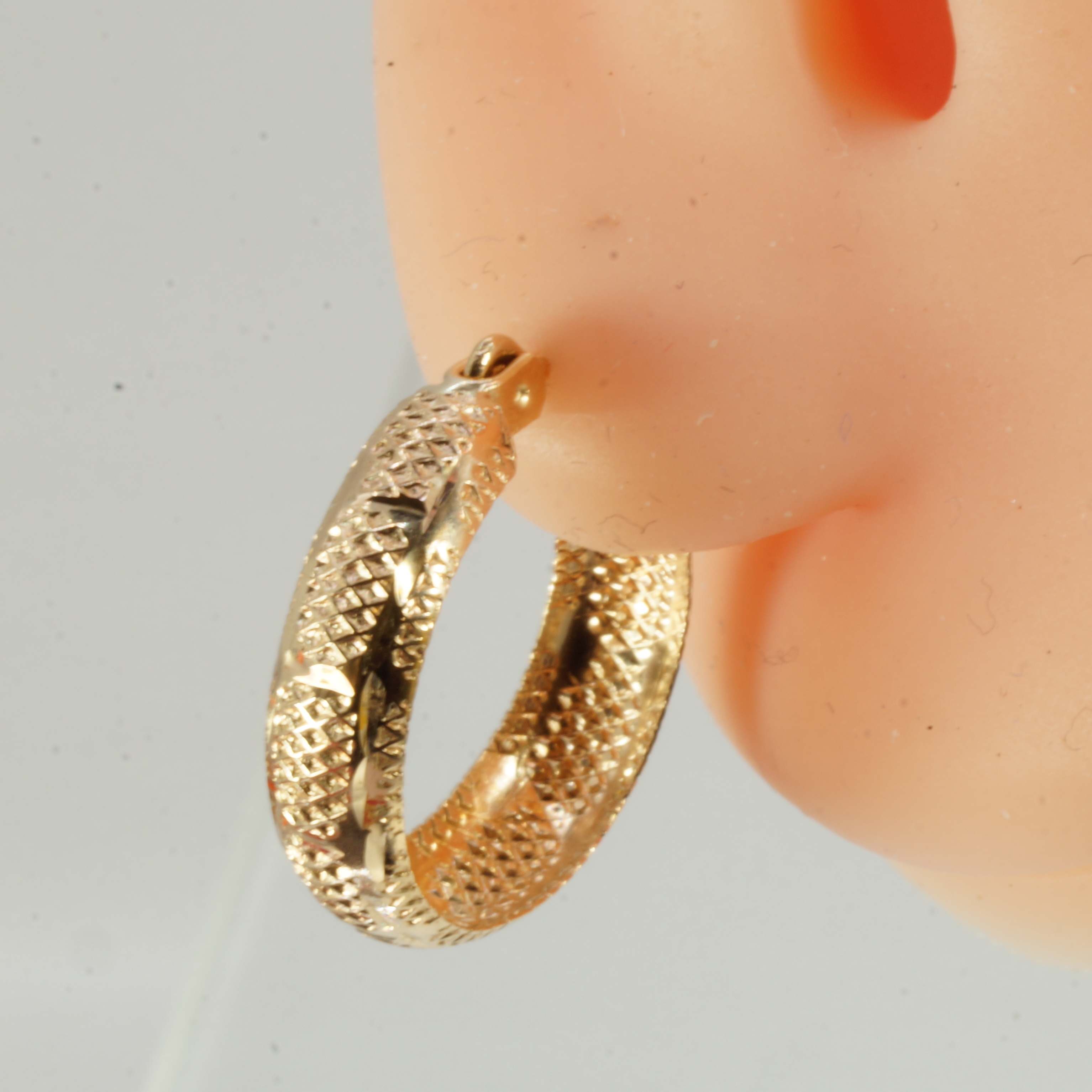 14ct Yellow Gold Hoop Earrings Pierced Ears Hallmark Pre Owned - Image 5