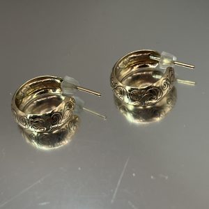 9ct Yellow Gold Small Hoop Earrings Pierced Ears Pre Owned