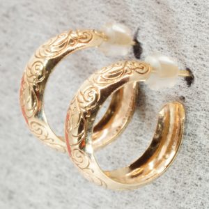 9ct Yellow Gold Small Hoop Earrings Pierced Ears Pre Owned