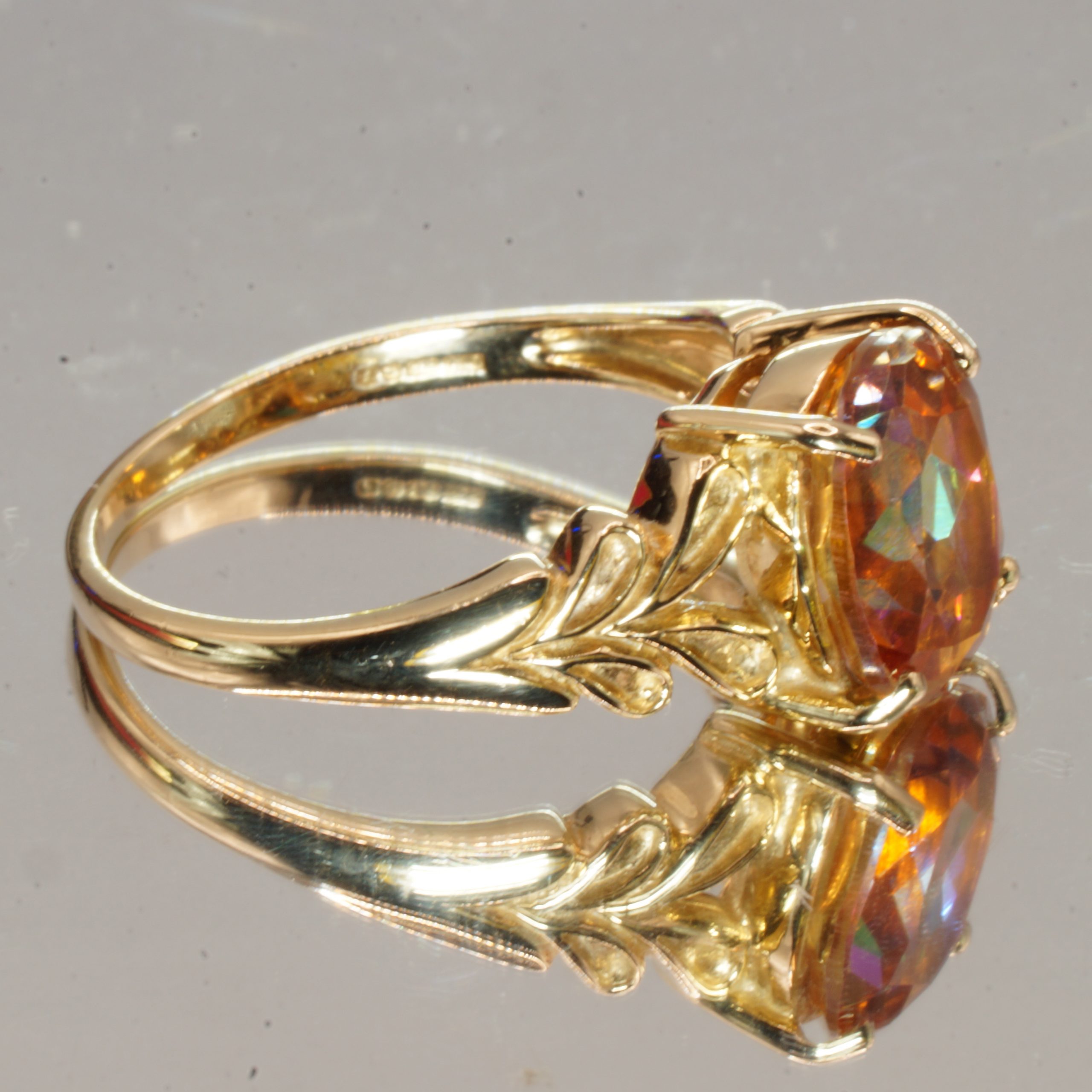 9ct Gold Mystic Topaz Solitaire Ring UK Size M1/2 Pre Owned - Image 3