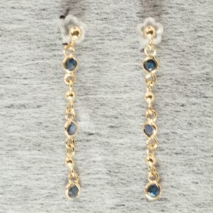 9ct Gold Topaz Dangle Drop Earrings Pierced Ears Pre Owned