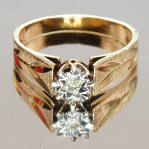 9ct Yellow Gold Diamond Solitaire Hallmark Pre Owned UK Size N