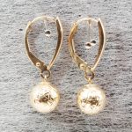 9ct Gold Ball Dangle Earrings Pierced Ears Hallmark Pre Owned