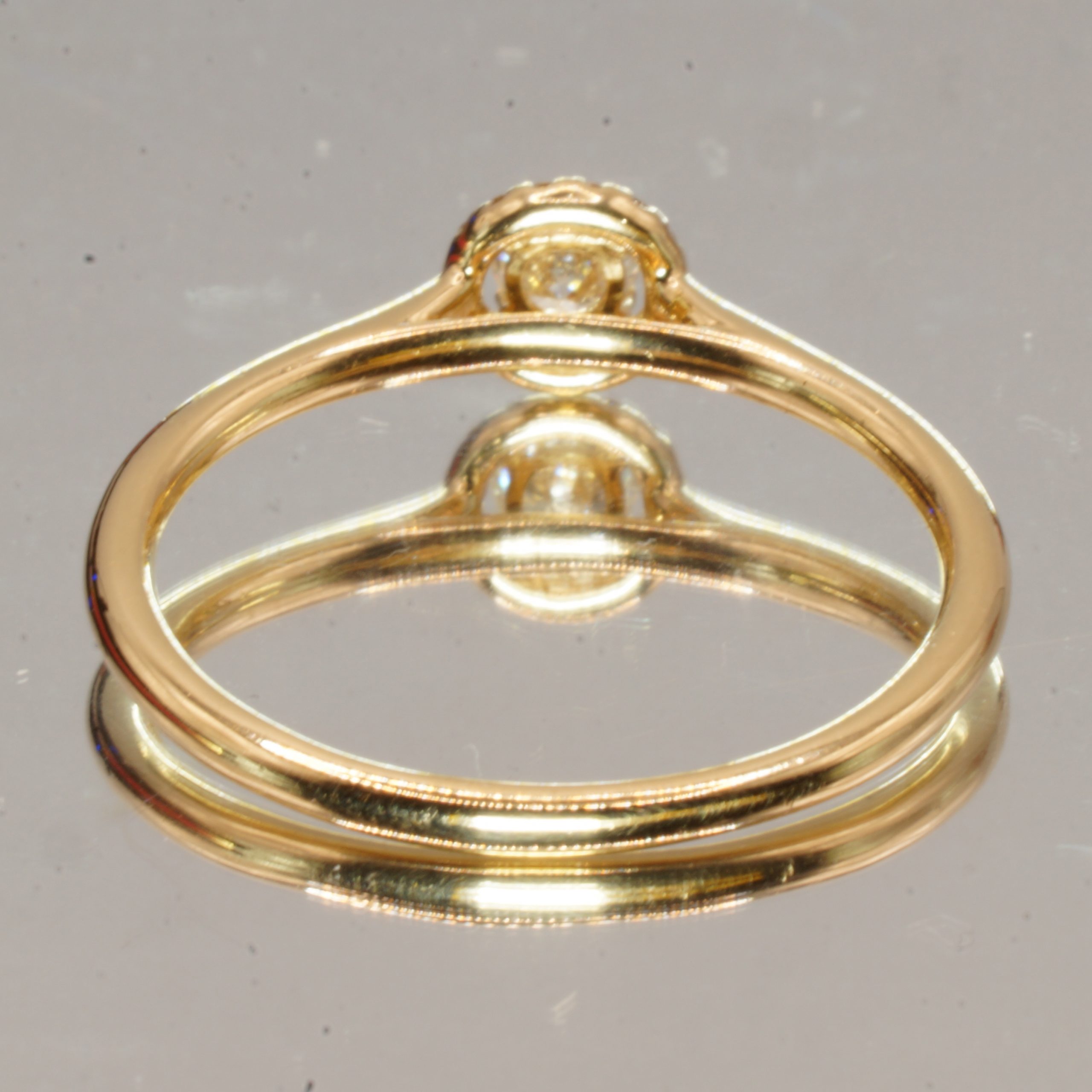 18ct Gold Old European Cut Diamond Ring Size N1/2 Pre Owned - Image 4