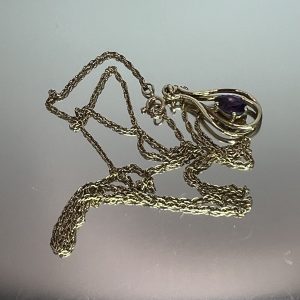 9ct Gold 18 Inch Light Chain Necklace Pendant Hallmark Pre Owned