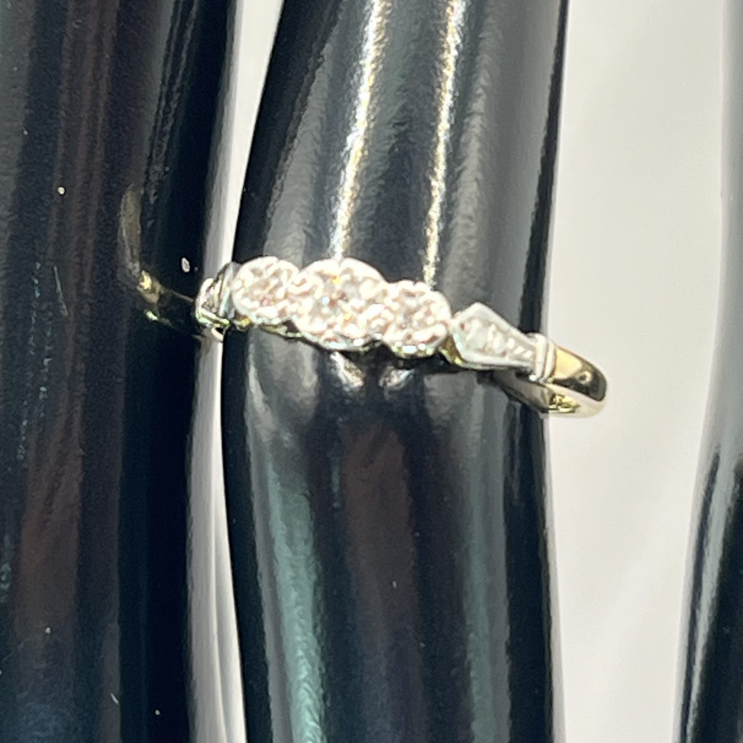 18ct Gold Diamond Platinum Classic Ring UK Size N Pre Owned - Image 5