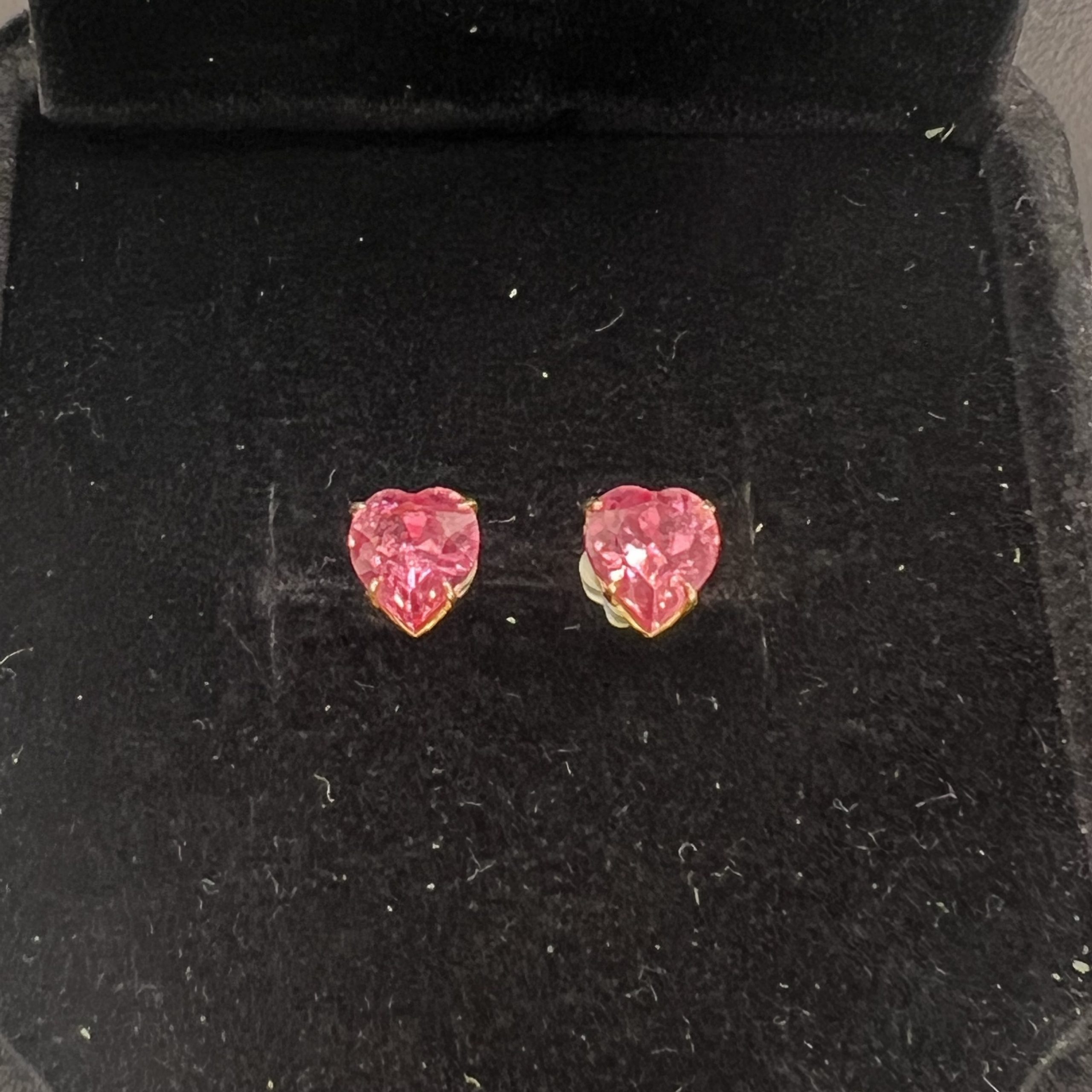 9ct Gold Pink Topaz Stud Earrings Hallmark Pierced Ears Pre Owned - Image 3