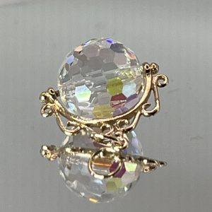 9ct Yellow Gold Small Disco Ball Pendant Charm Pre Owned