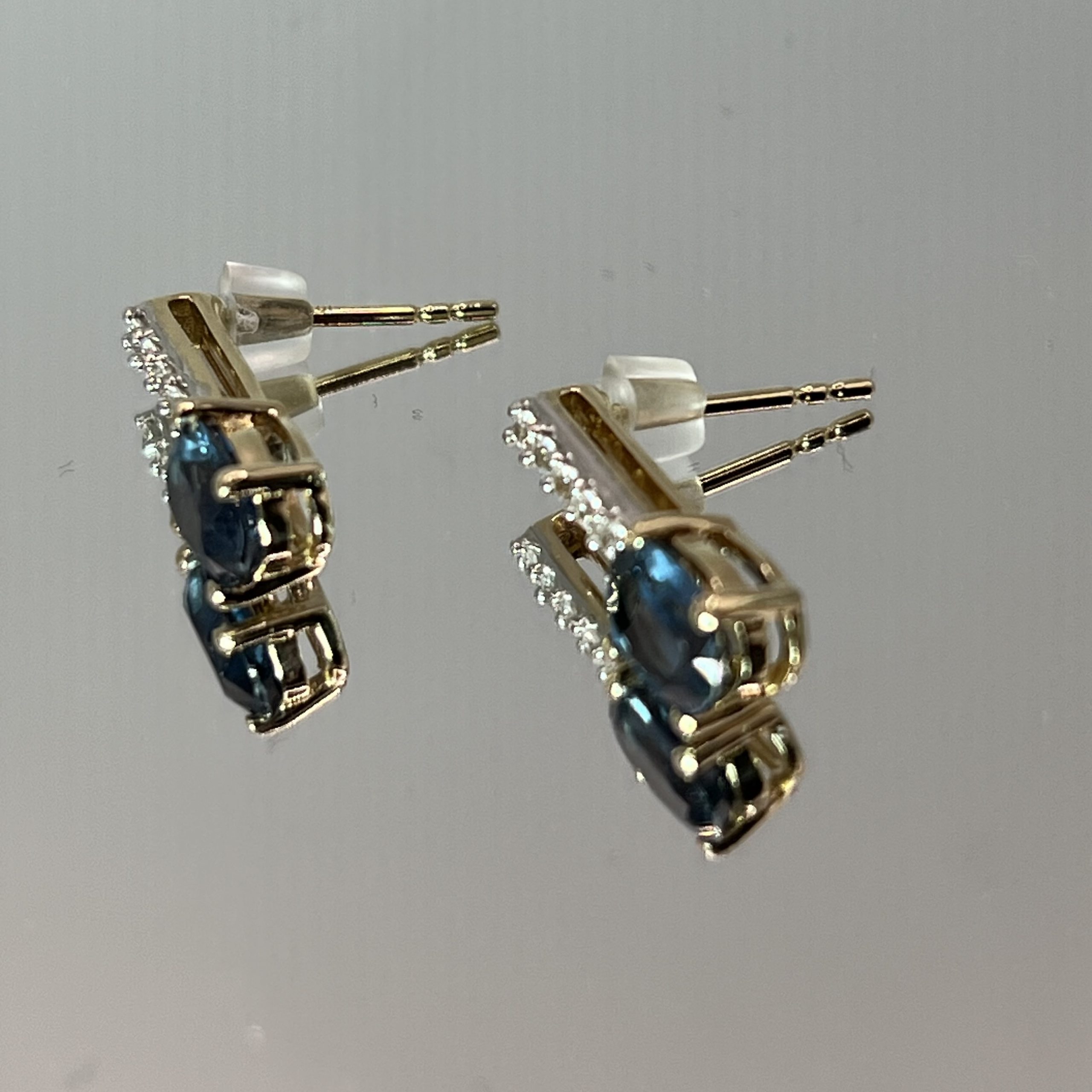 9ct Yellow Gold Topaz Dangle/Drop Earrings Pierced Ears Pre Owned - Image 2