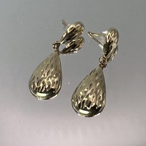 9ct Gold Light Weight Dangle/Drop Earrings Pierced Ears Pre Owned