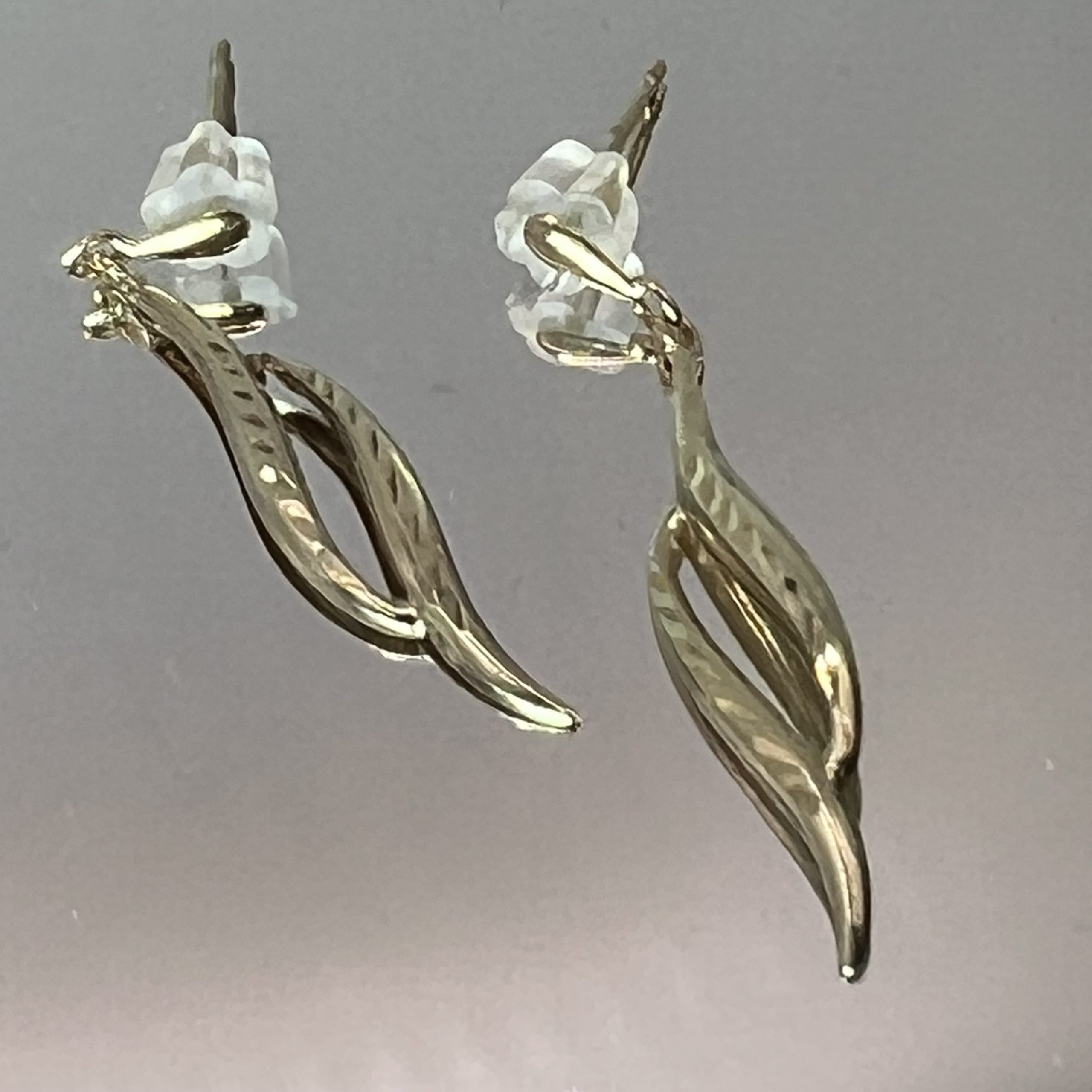 9ct Gold Dangle/Drop Earrings Pushback Pierced Ears Pre Owned