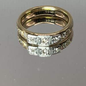 18ct Gold Diamond Chunky Belt Style Ring Pre Loved UK Size O1/2