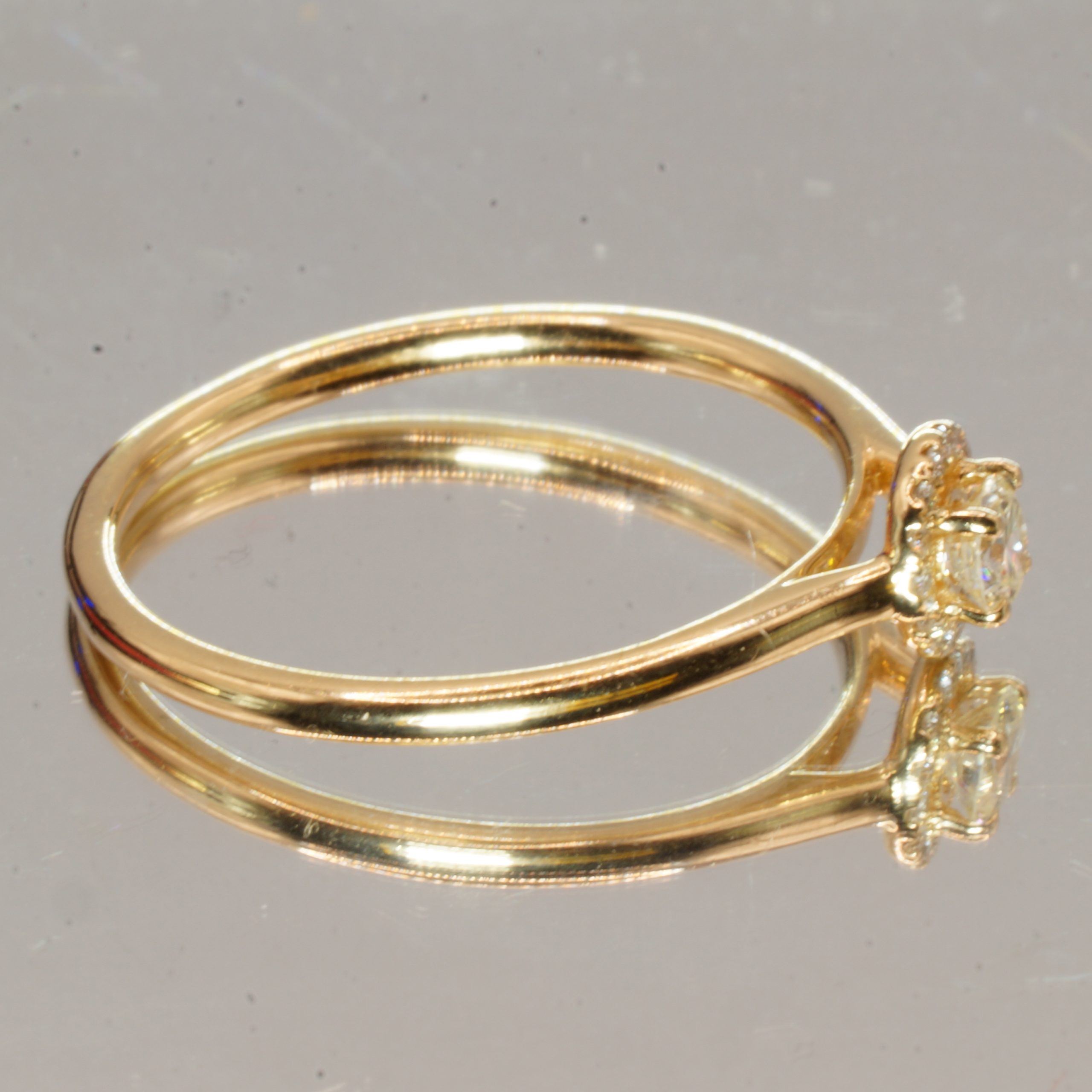 18ct Gold Old European Cut Diamond Ring Size N1/2 Pre Owned - Image 3