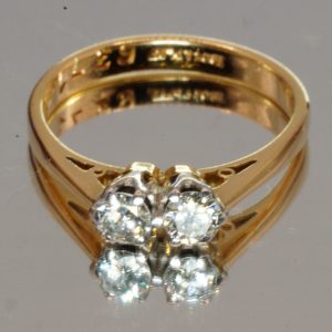 18ct Gold Diamond Engagement Ring UK Size K Pre Owned