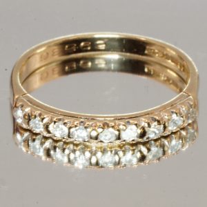 9ct Gold Diamond Eternity Ring Hallmark UK Size N1/2 Pre Owned