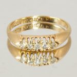 18ct Gold Diamond Ring Stacking Hallmark UK Size M Pre Owned