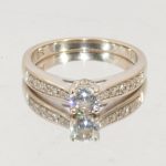 18ct White Gold Multi Diamond Ring Hallmark UK Size J PreOwned